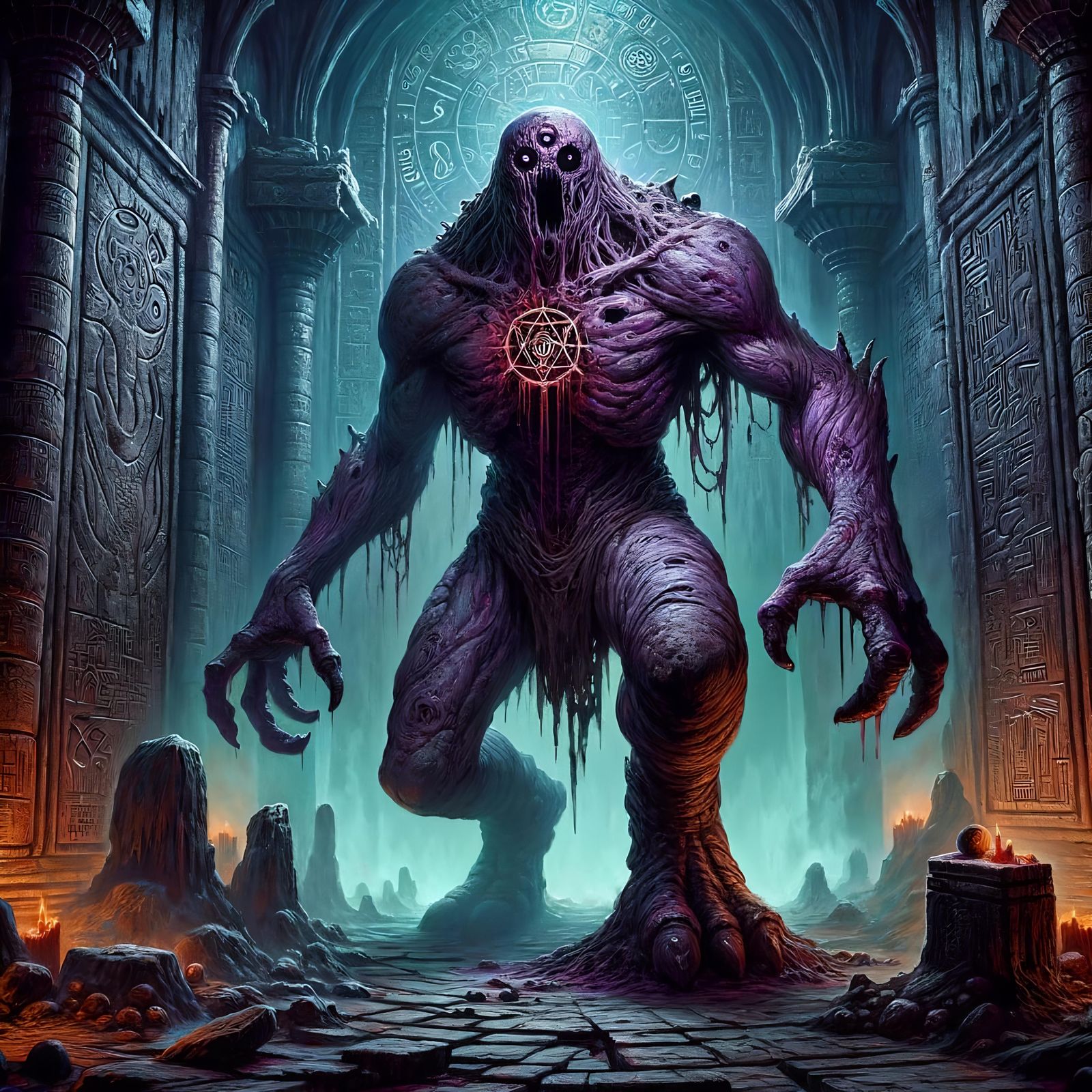 Gigantic Rogue Eidolon in Ancient Temple