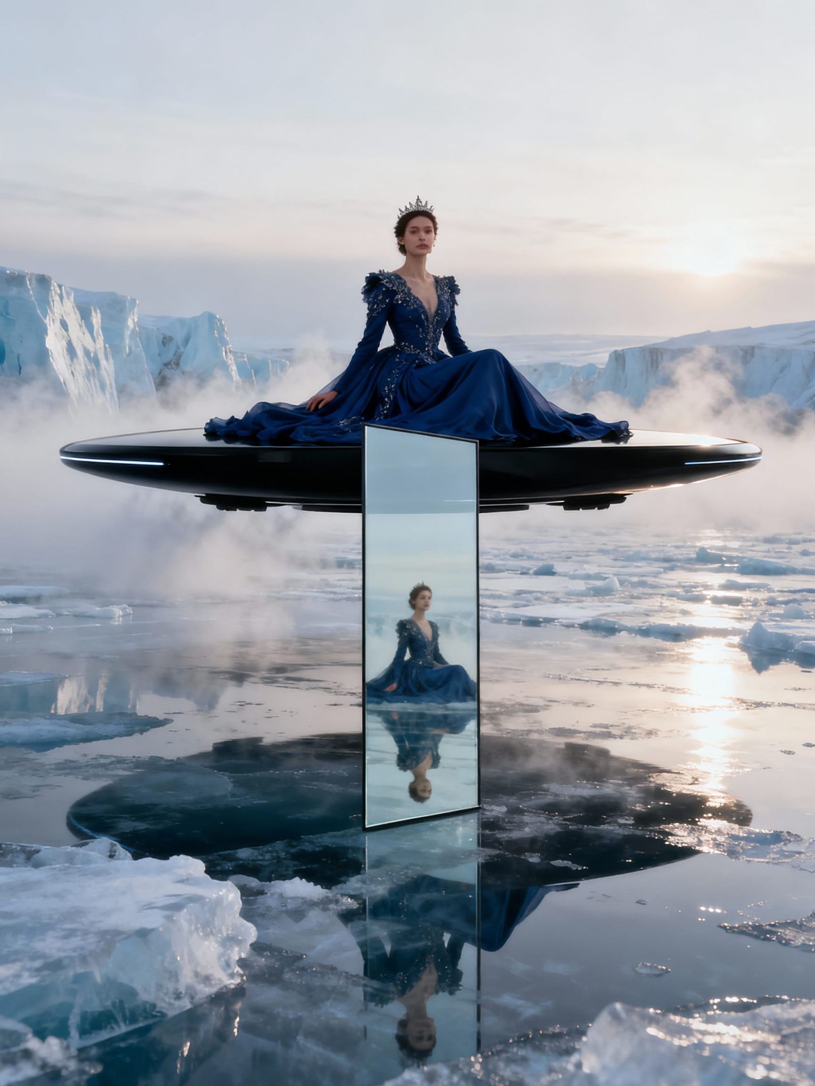 Regal Ice Queen on Hovering Platform