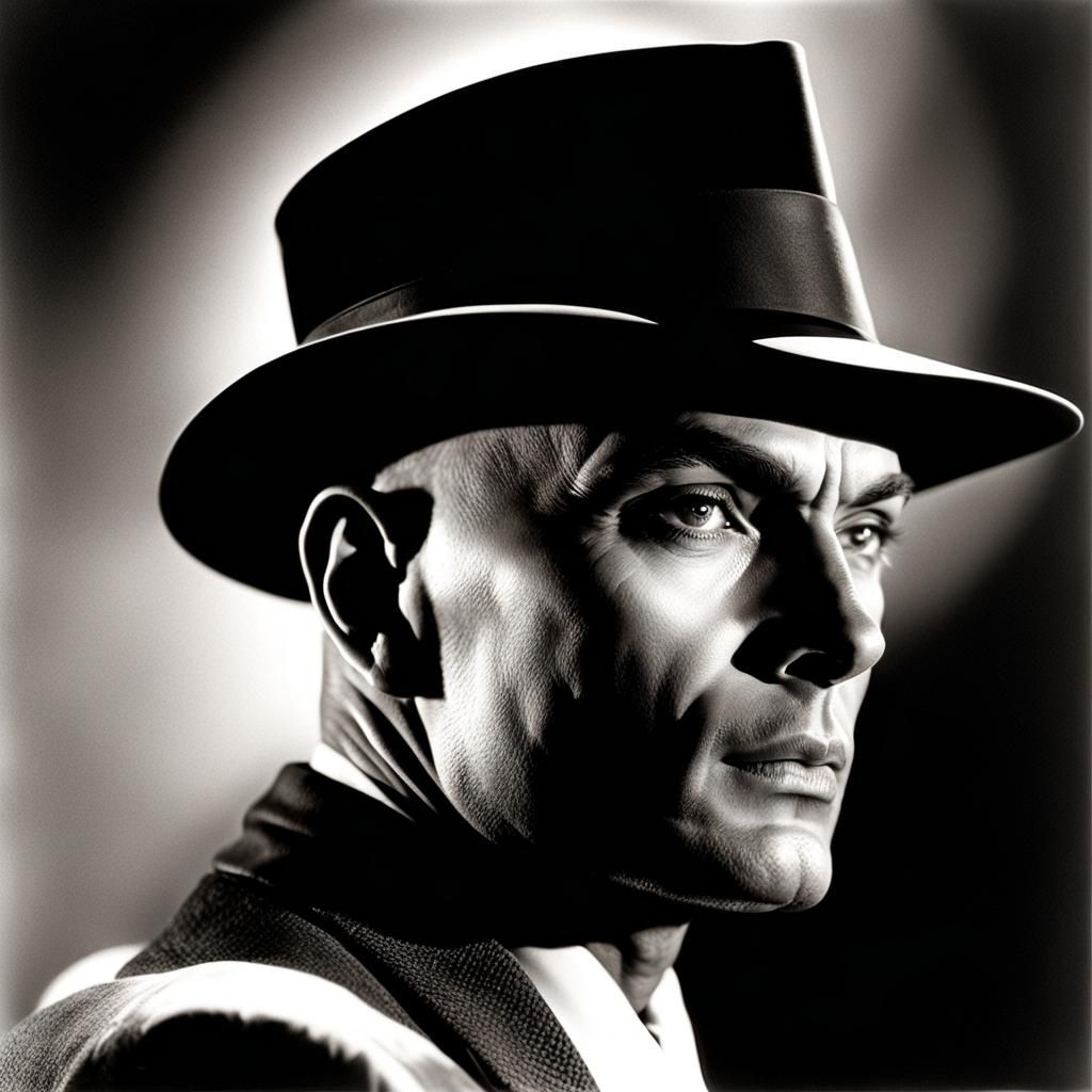 Vintage Monochrome Portrait of Yul Brynner, by Royo