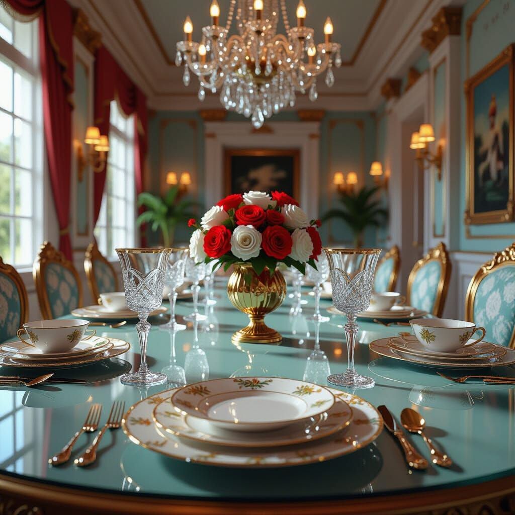 Glistening Crystal Dining Room Concept Art