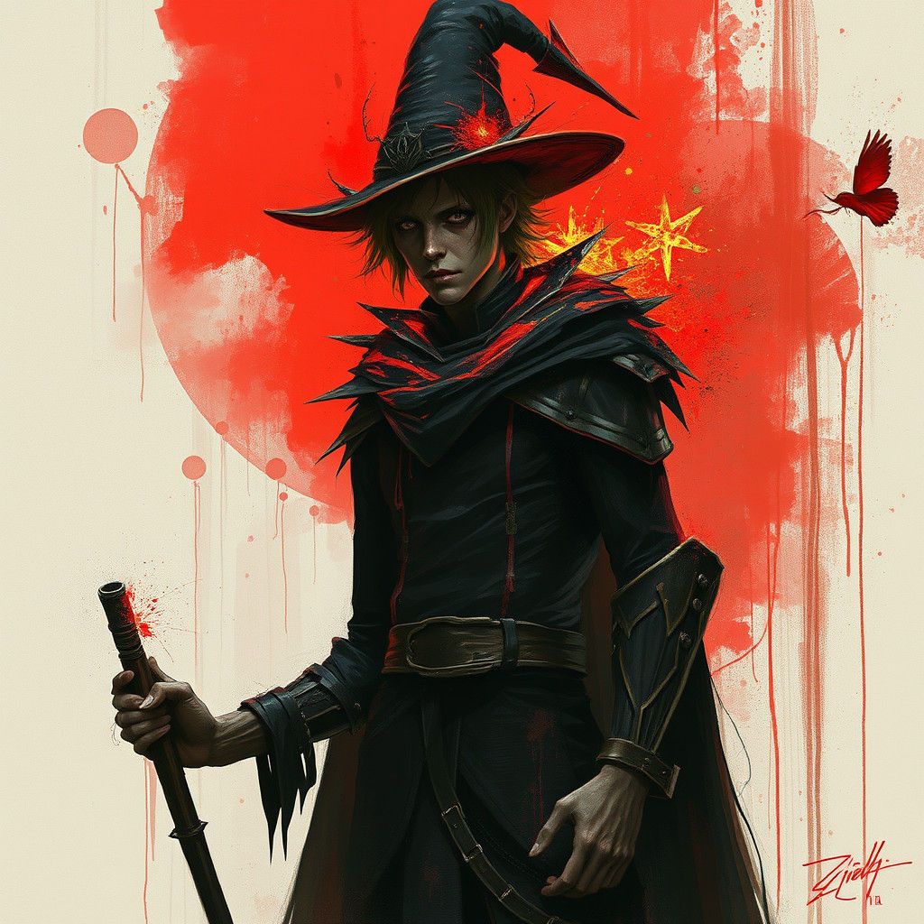 Sinister Ziggy Stardust Witch, Fantasy Art