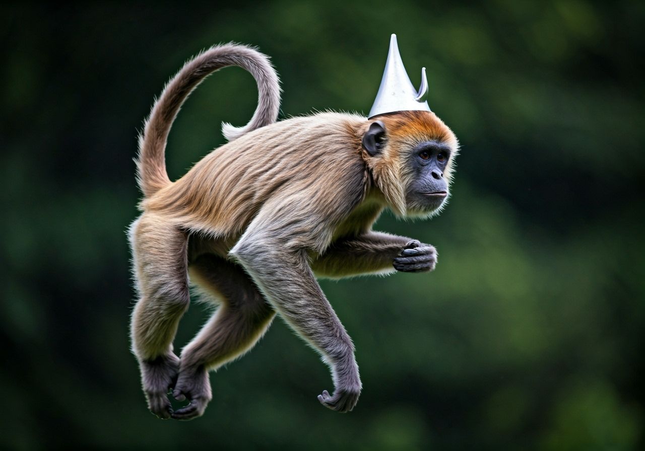 Flying Monkey in Dynamic Wildlife Photography Style