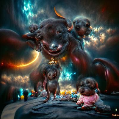 Hell Entrance with Cerberus: Detailed Matte Painting
