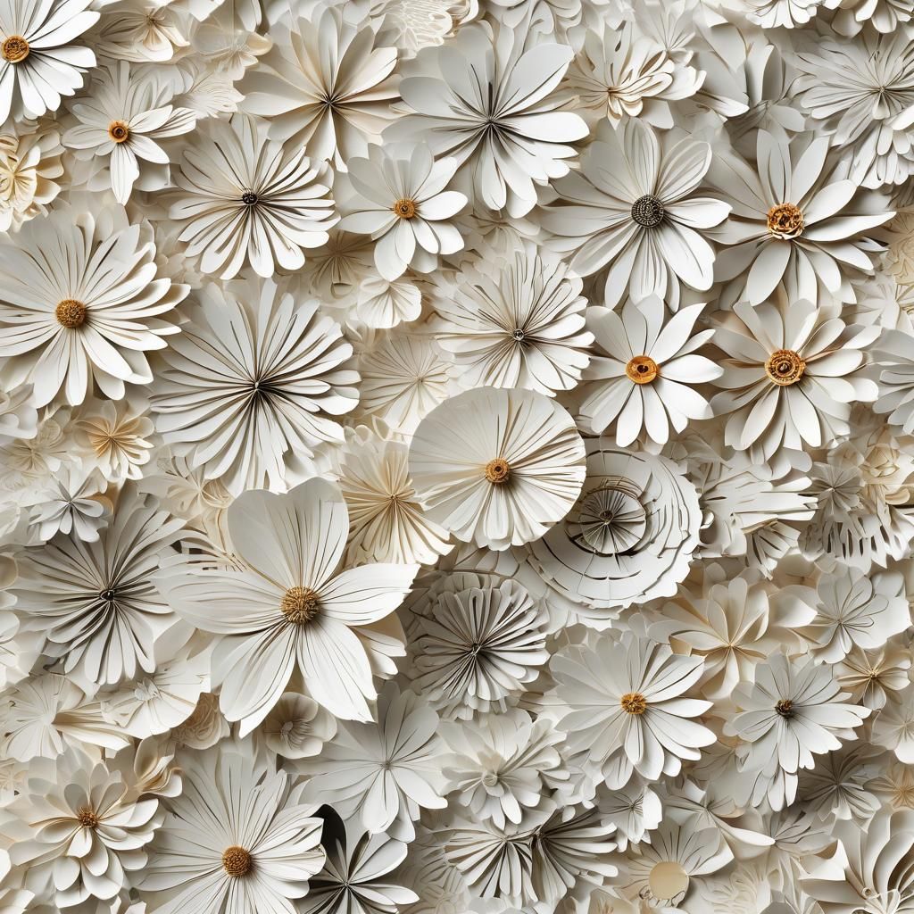 Abstract Woven Paper Garden Flower Art