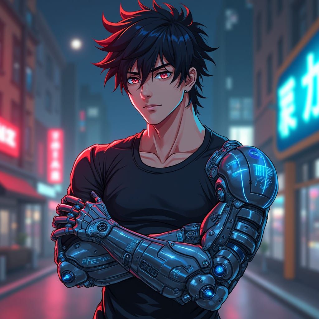 Cyberpunk Hero with Teleportation and X-Ray Vision