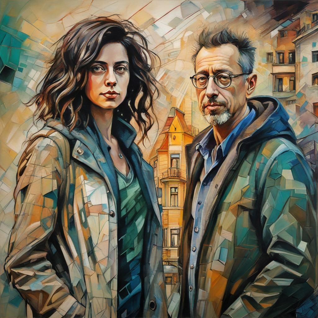 Dynamic Portrait in Street Art Style