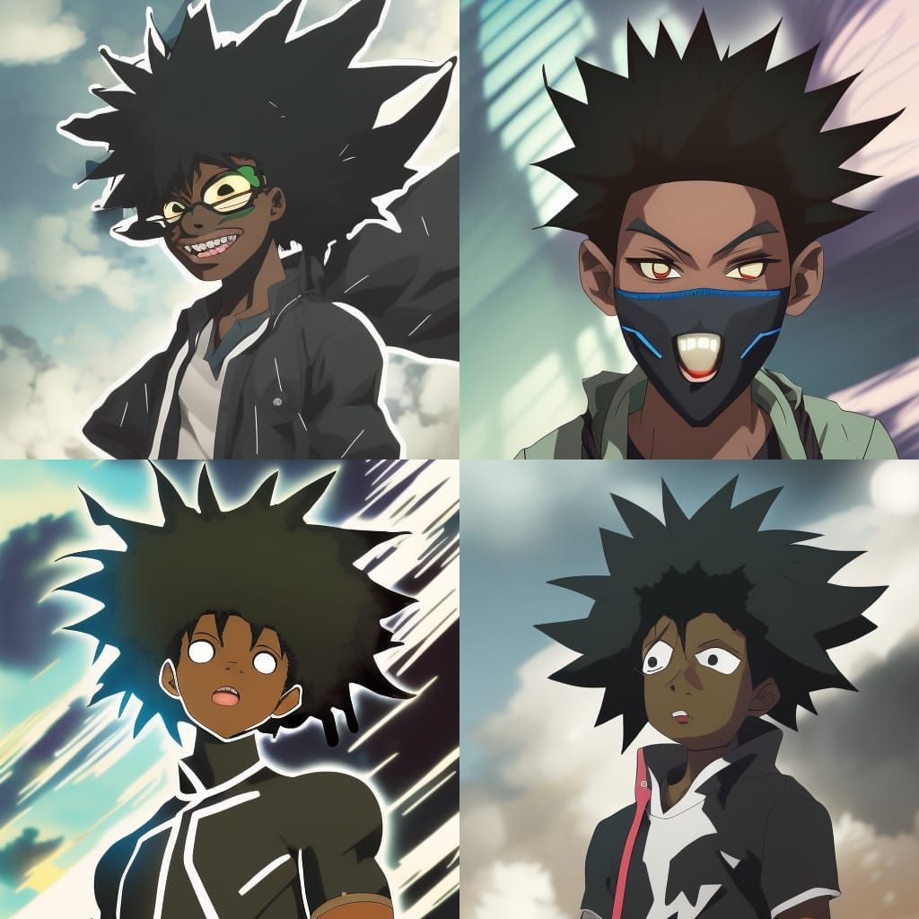 Anime Boy with Glowing Eyes in Comic Book Style