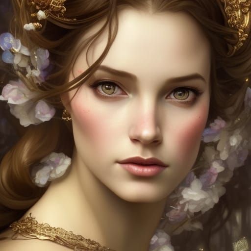 Fairytale Princess Portrait in Hyperdetailed Fantasy Style