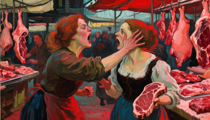 Dramatic Confrontation at Meat Market as Steak Slap Occurs