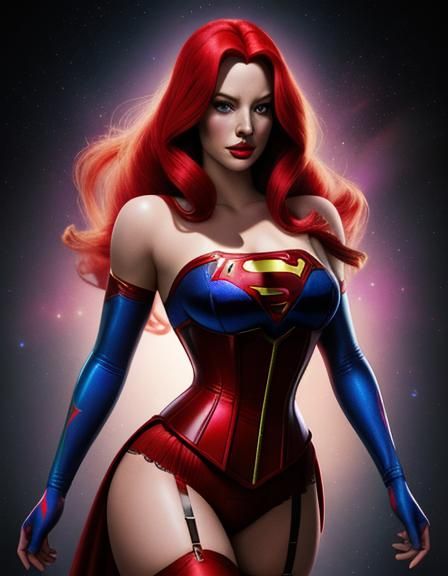 Jessica Rabbit as Supergirl in Cosmic Illustration