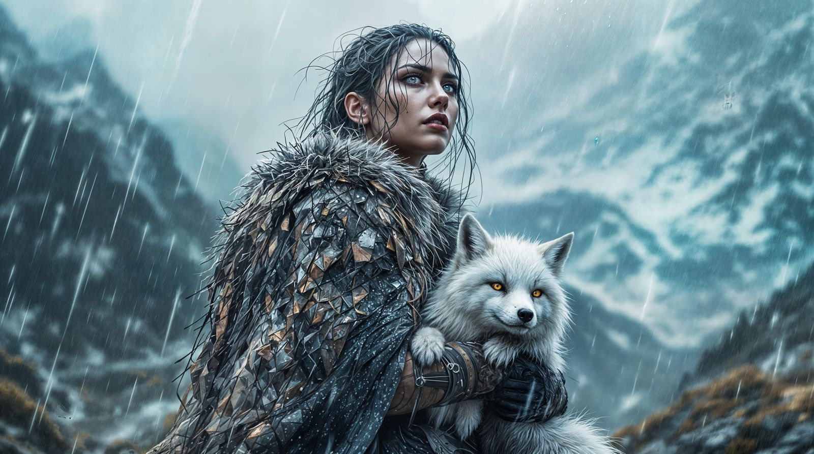 Warrior Empowered by Stormy Wilderness