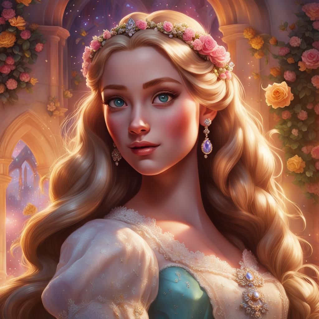 Rapunzel Bride Portrait in Pin-Up Style