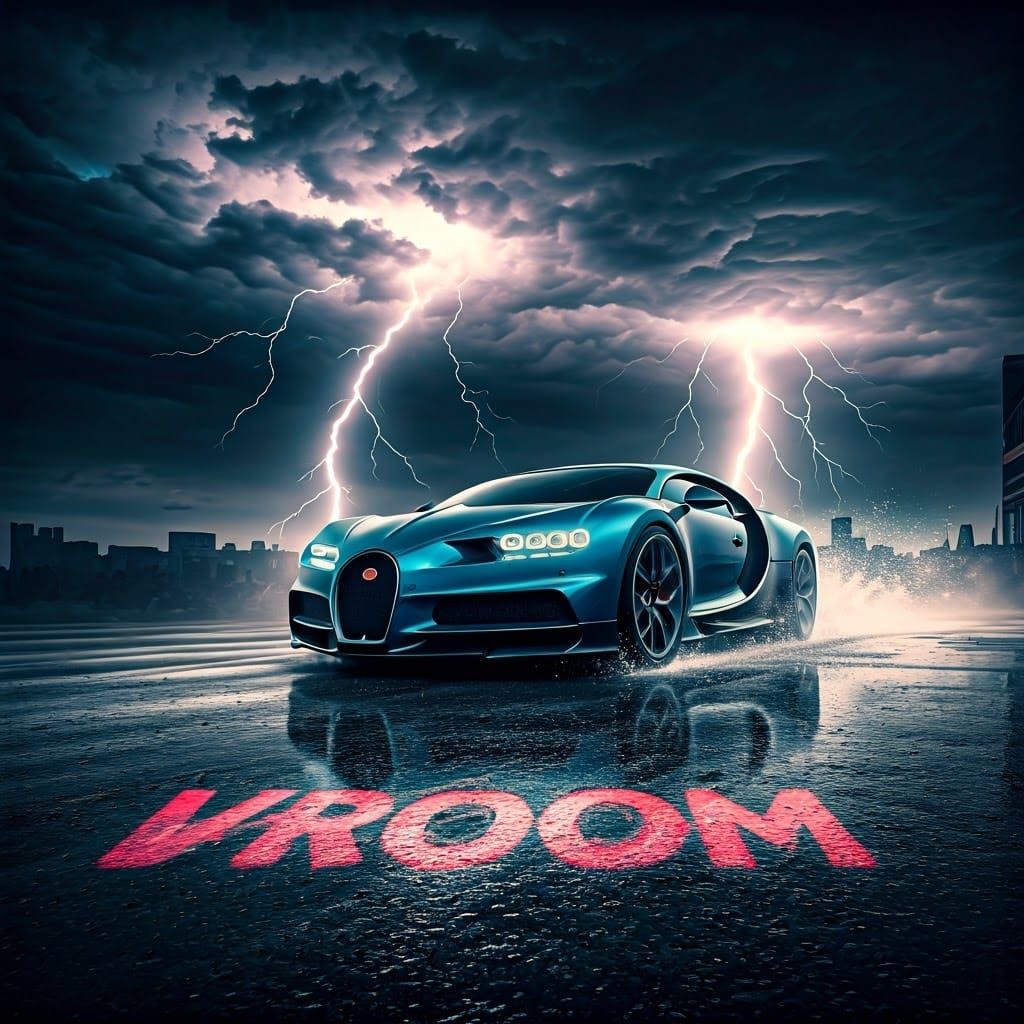 Bugatti Vroom in Graffiti Splash Art Style