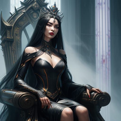 Futuristic Portrait: Queen and Seductress in Mirror Style