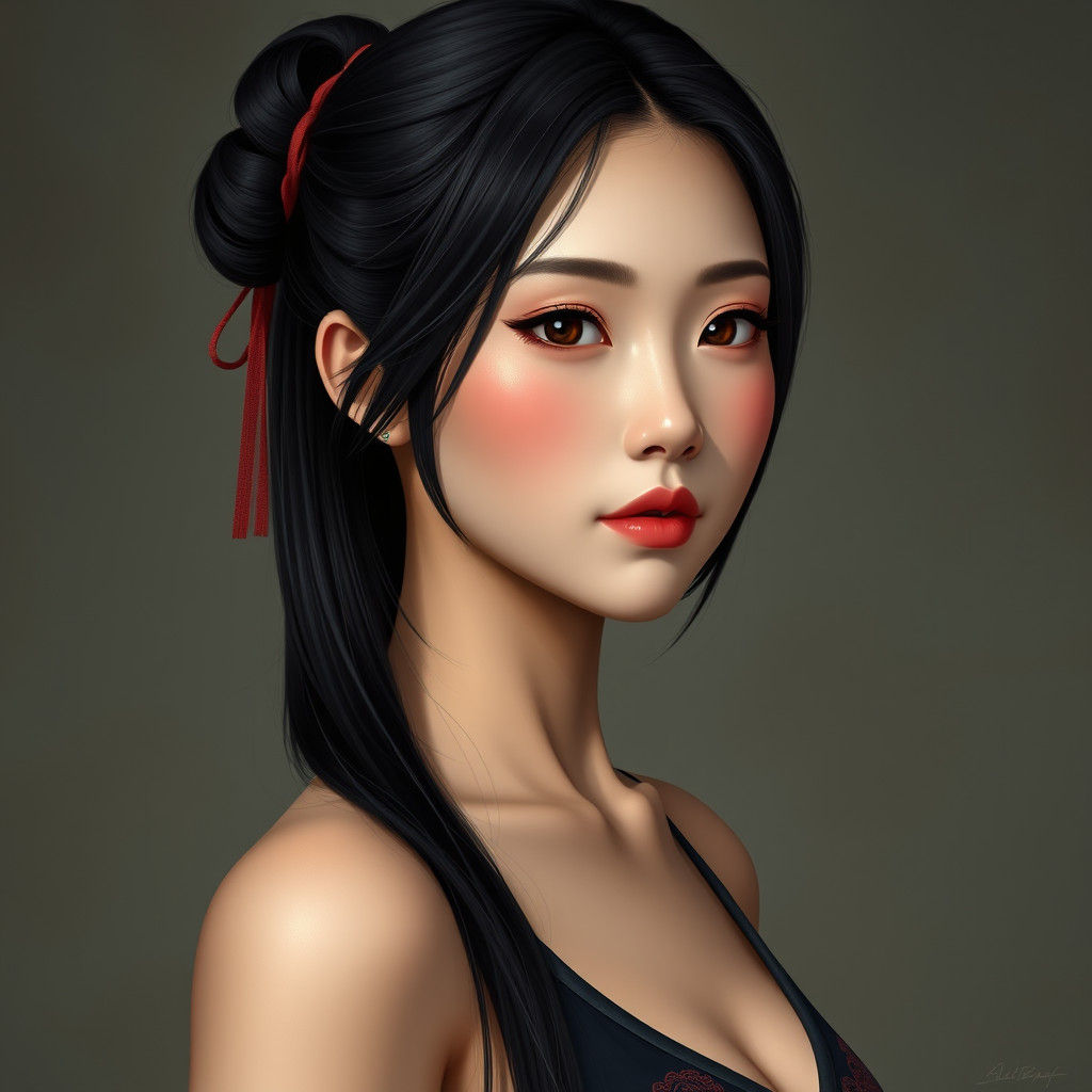 Beautiful Chinese Woman in Detailed Matte Painting