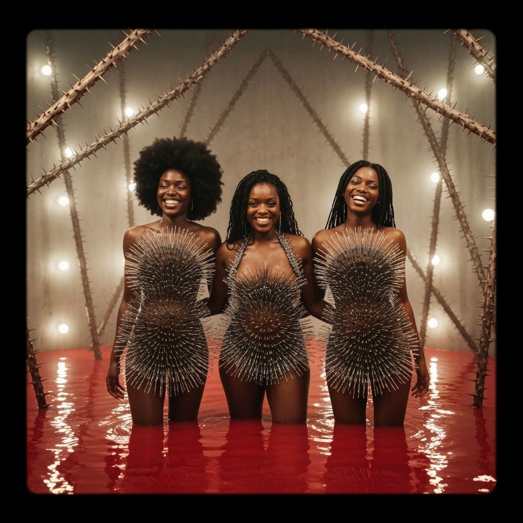 Silver Nail Goddesses in Thorny Red Room