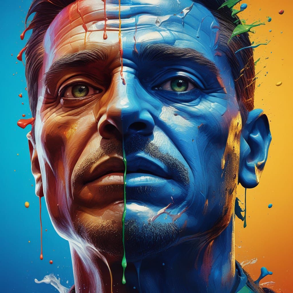 Hyperrealistic Portrait of a Cournocopia in Dramatic Lightin...