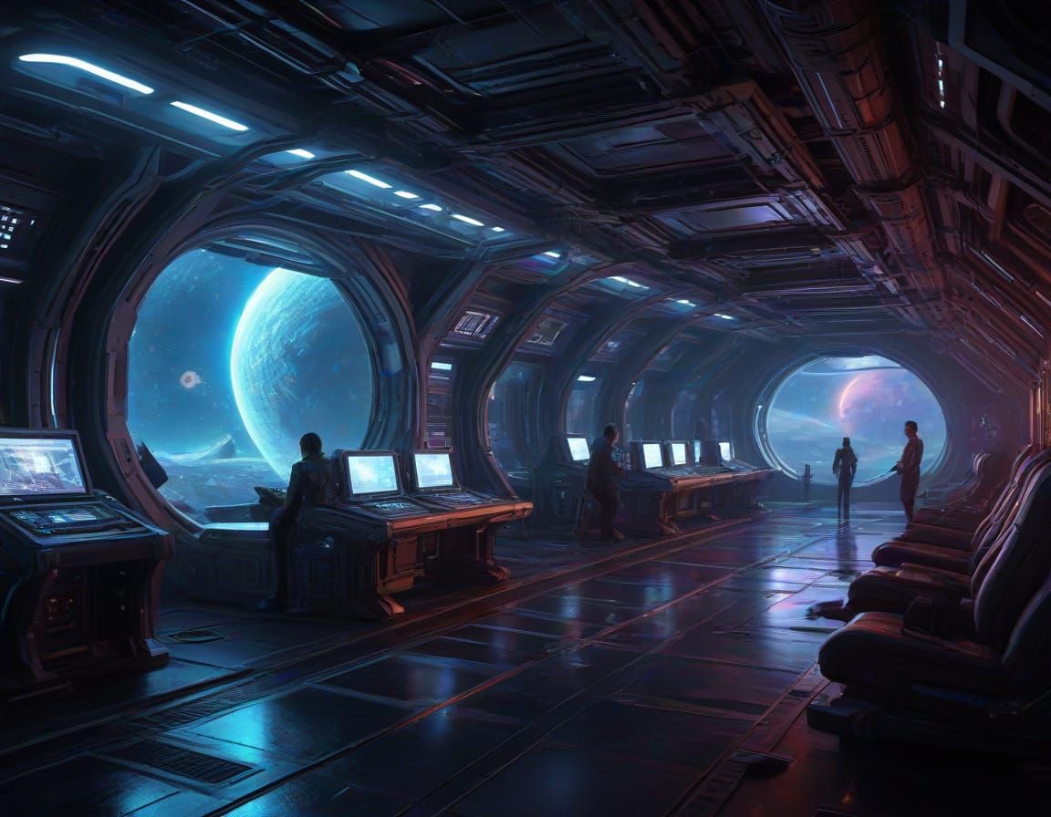 Villain's Space Station Hideout with Cosmic Views