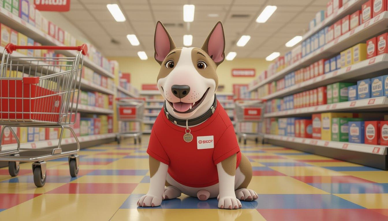 Target Bullseye Dog as Cartoon Character