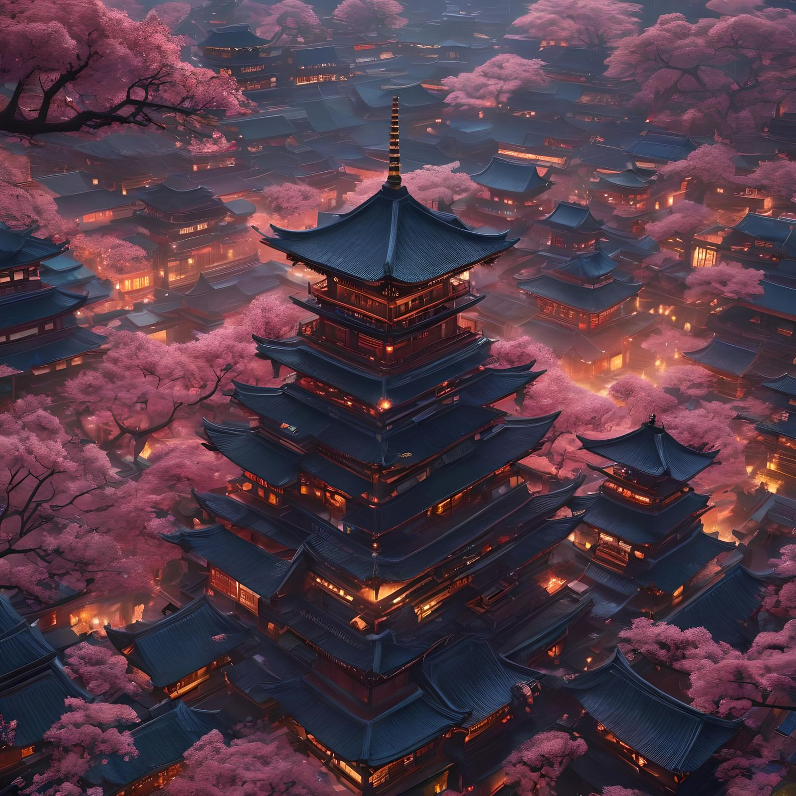 Detailed Japanese Ecumenopolis Concept Art