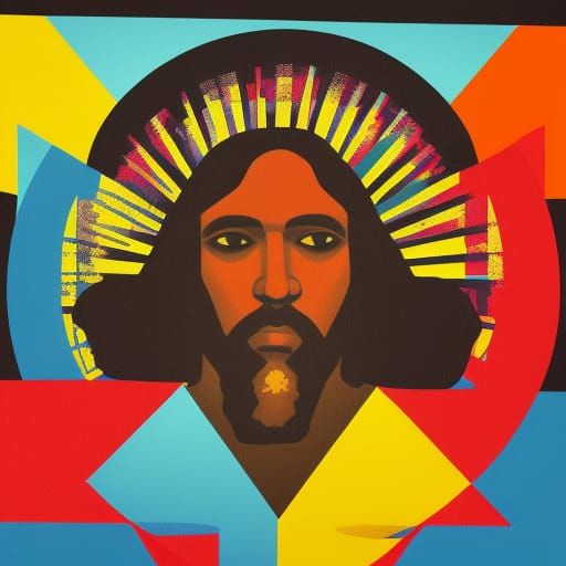 Black Jesus in Pop Art Style Screen Print