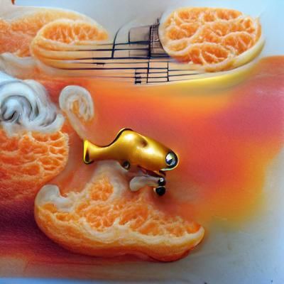 Airbrushed Sea Cow Trombone Serenade in Tangerine