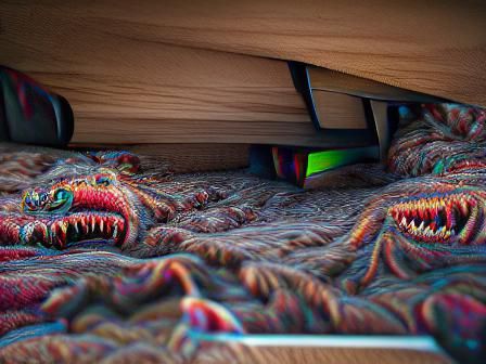 Scary Monster Under the Bed in 8k