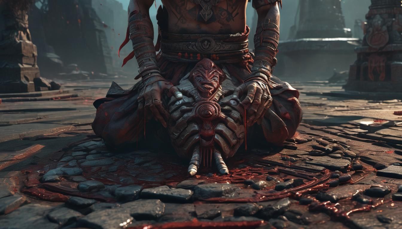 Aztec Priest Sacrifice: Fantasy Concept Art