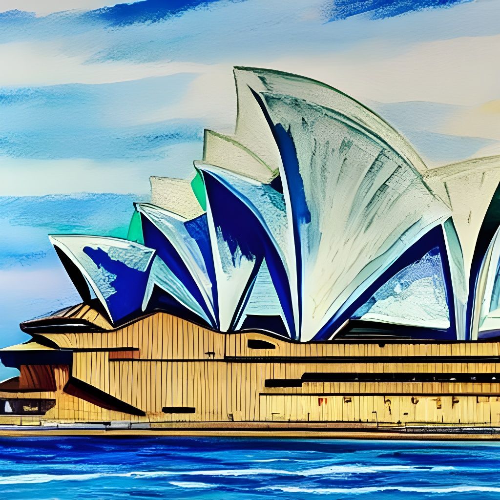 Sydney Opera House Impressionist Masterpiece in Gouache