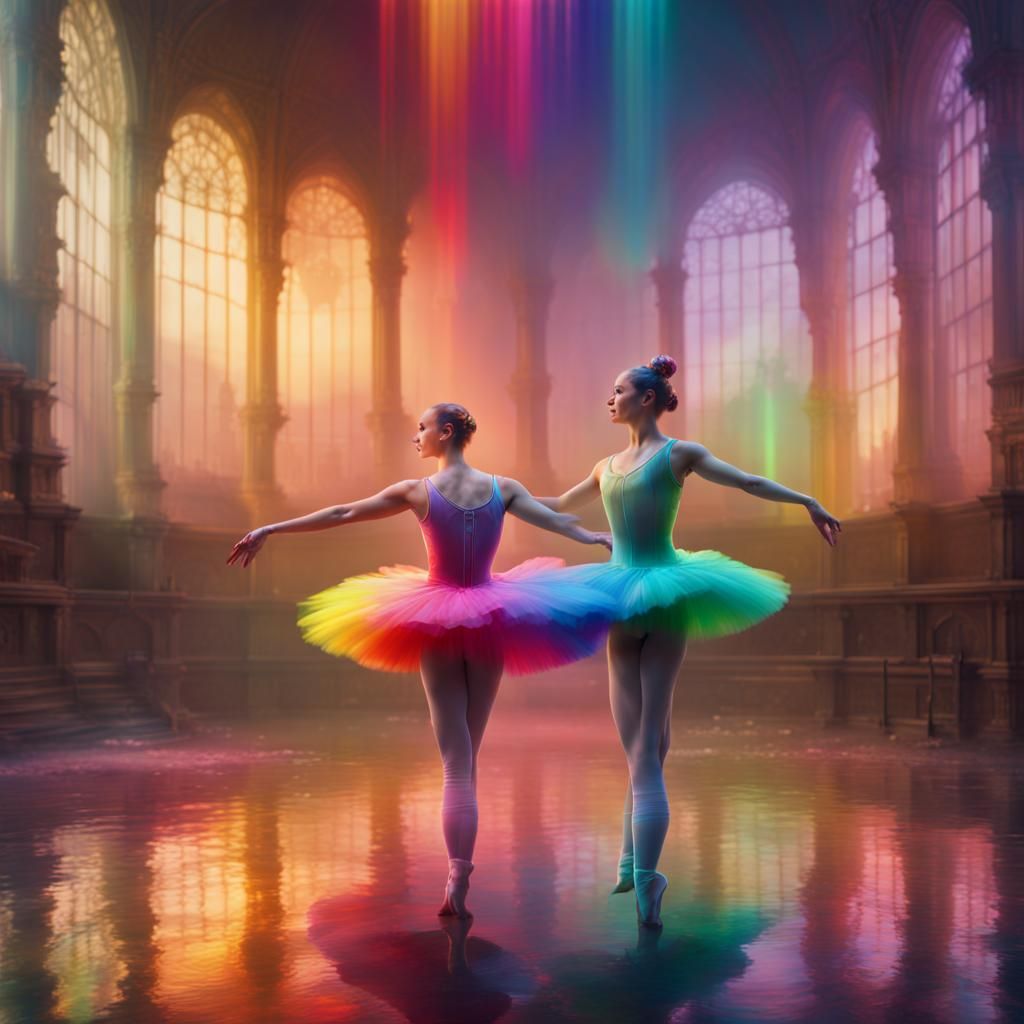 Holographic Ballerinas in Rainbow Reflection: Digital Matte ...