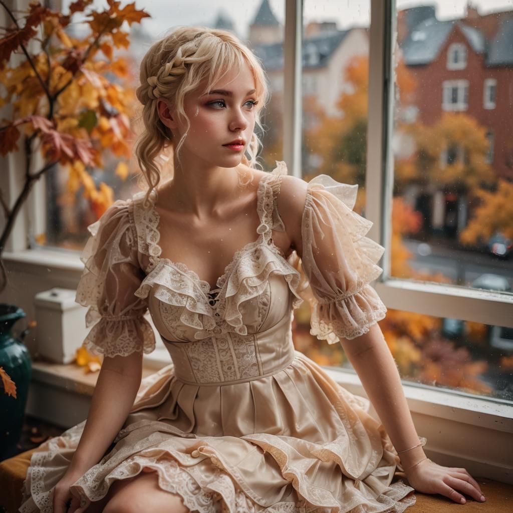 Boy in Lace Dress: Vibrant Portrait Photography