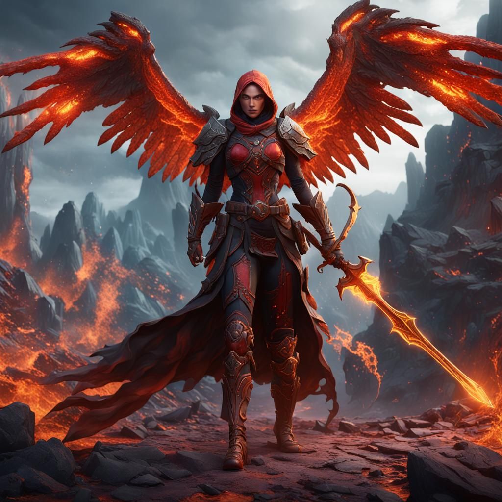 Magma Angel Rogue in Detailed Matte Painting