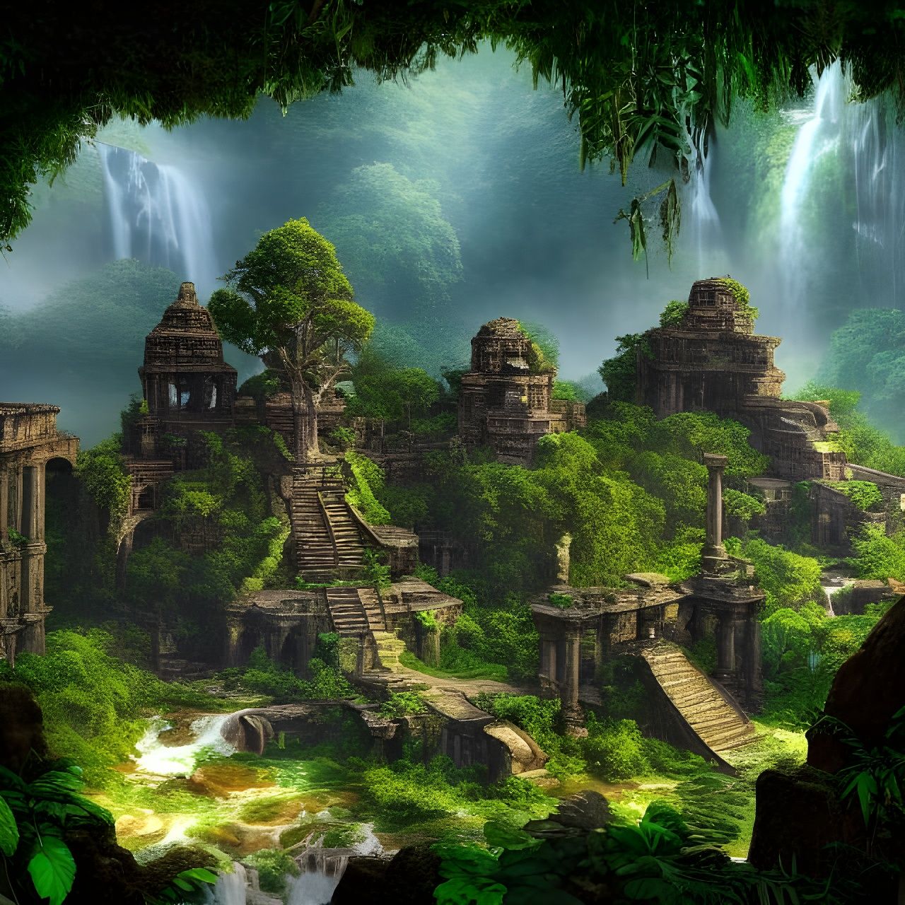 Beautiful Jungle Ancient Ruins