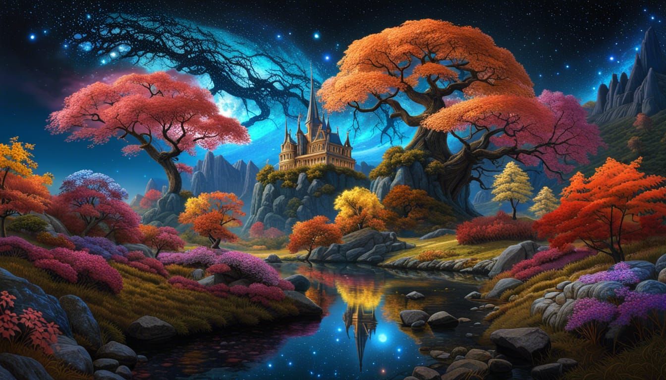 Enchanted Fairycore Paradise Under Starry Sky