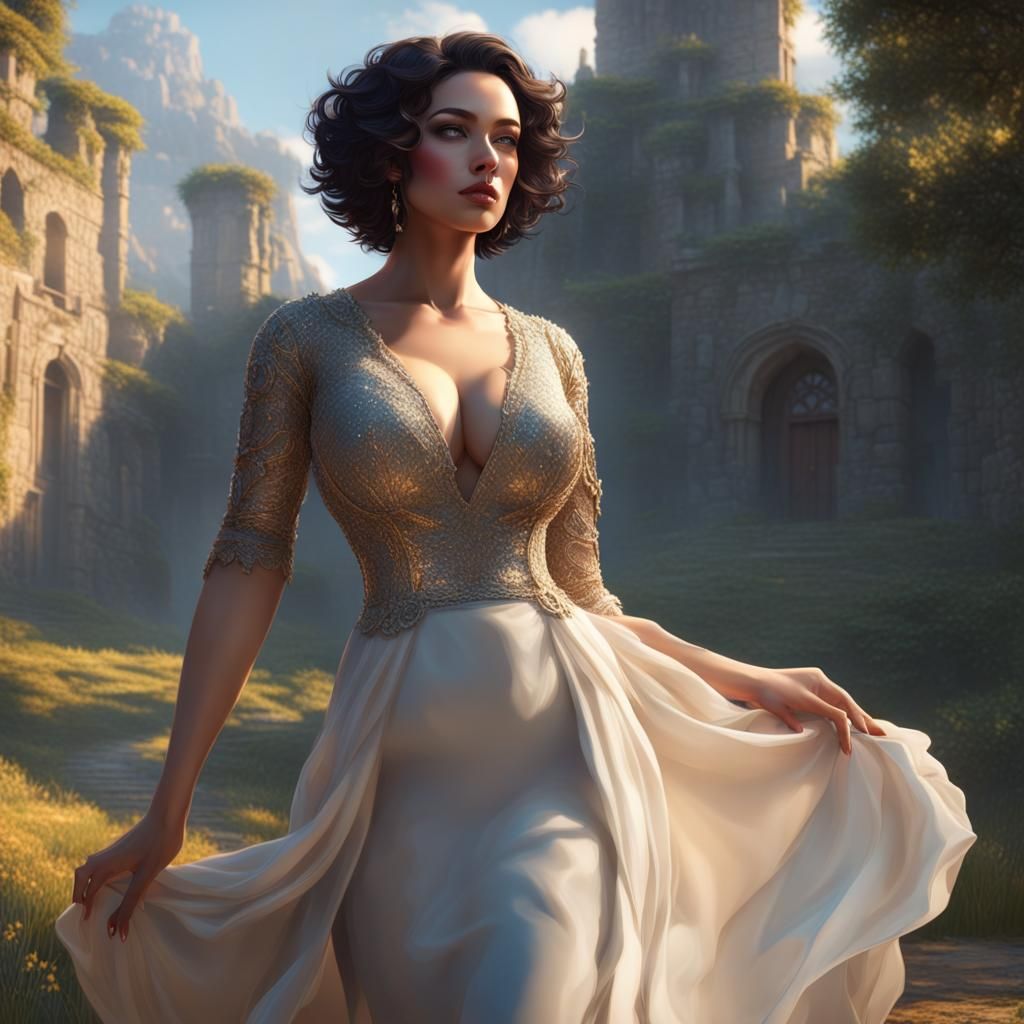 Elegant Woman with Keys to Soul, Heart, Mind