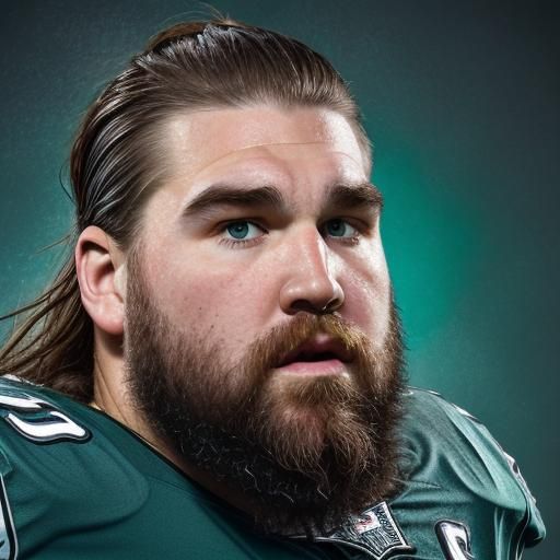 Hyperrealistic Portrait of Jason Kelce, Philadelphia Eagles
