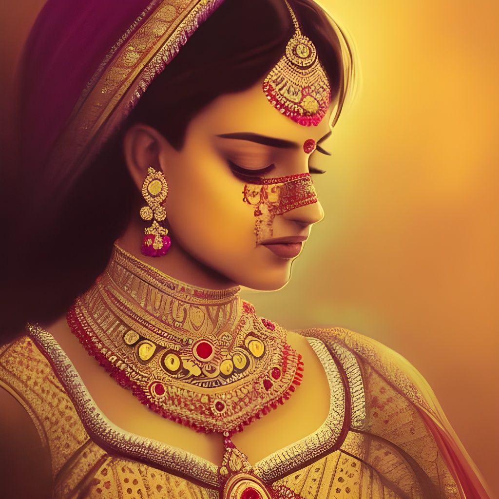 Indian Bride with Exquisite Jewelry in 3D