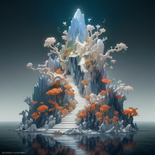 3D Marble Hills with Liquid Flow, Dynamic Lighting