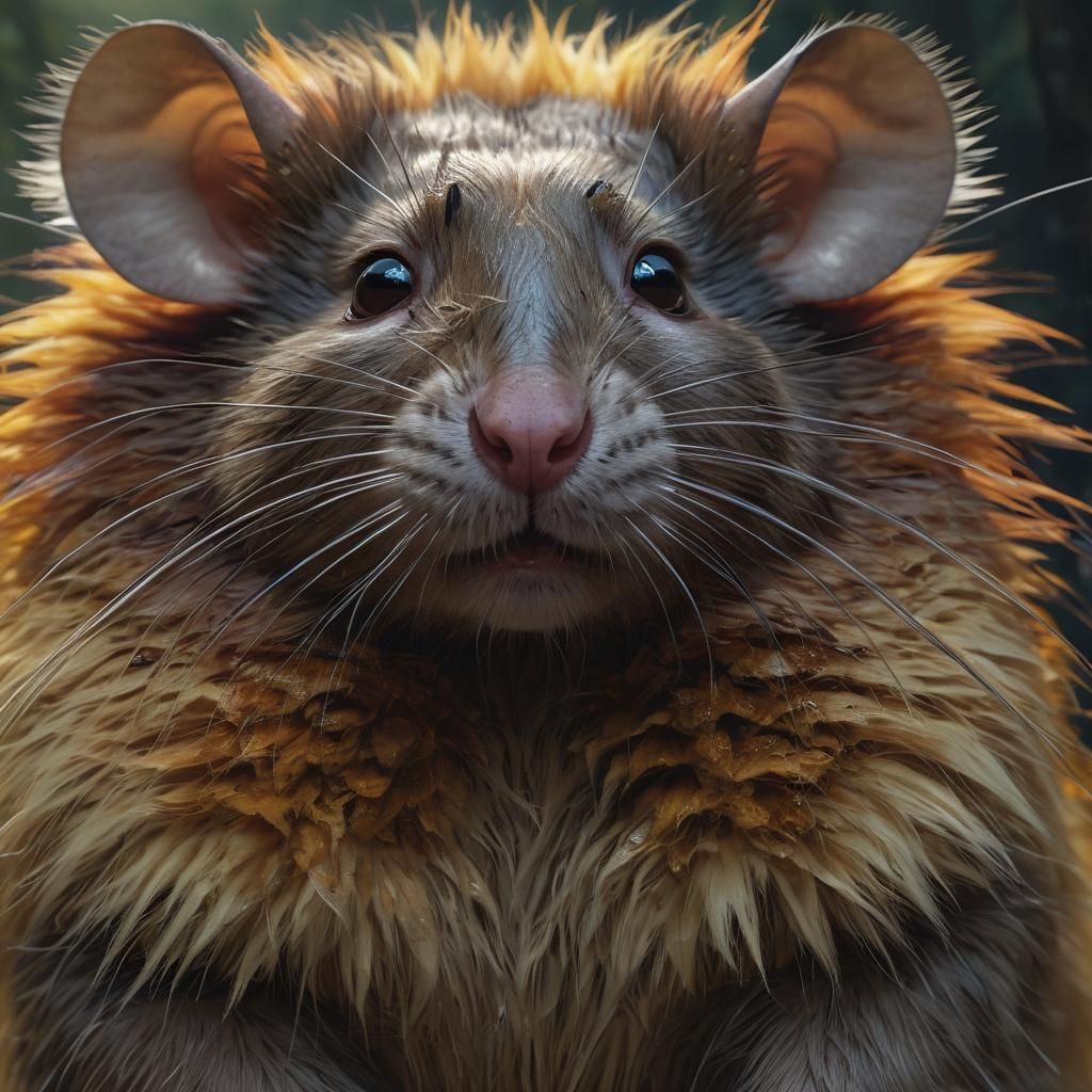 Giant Rat Leader in Vibrant Oil Painting