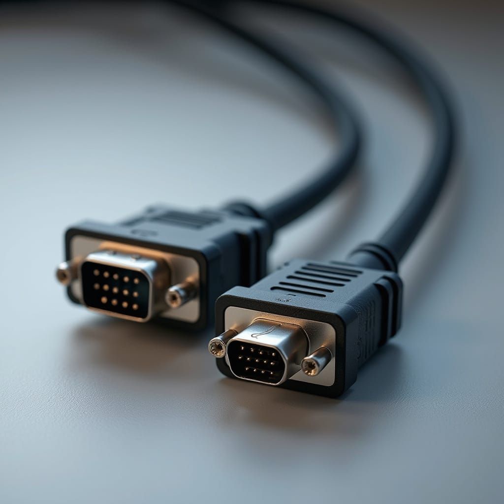Detailed VGA Cable in Realistic Studio Photography