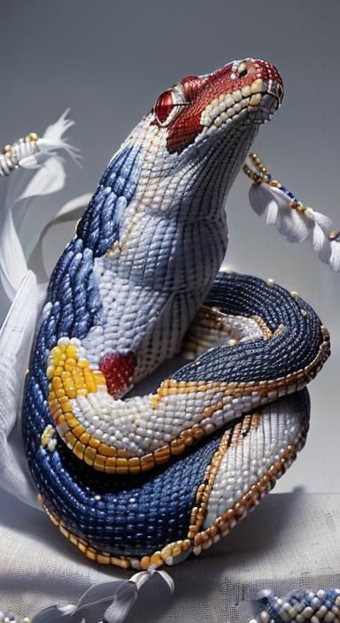 Beaded Corn Snake Made of Orpinent Kernels