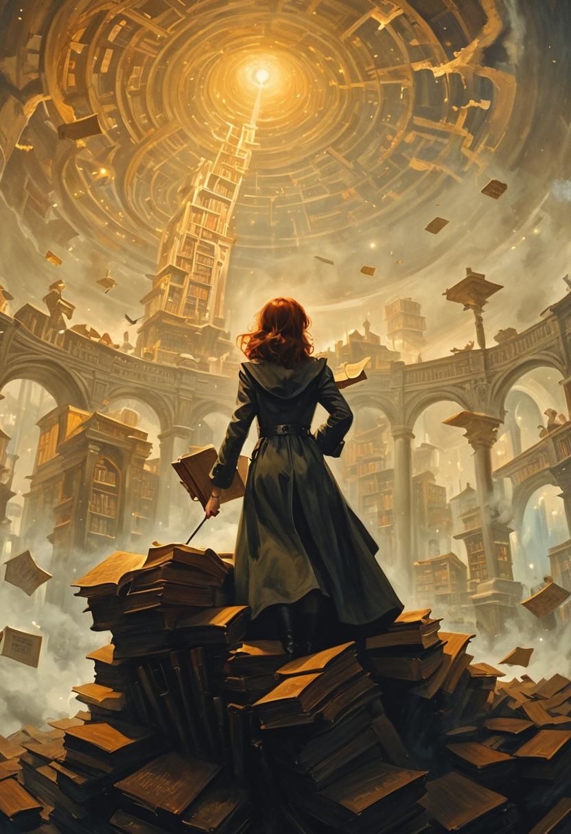 Magical Noir Library Labyrinth of Secrets