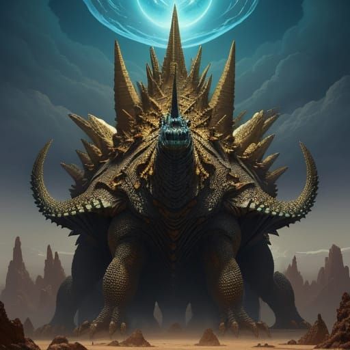 Majestic Golden Hour Kaiju