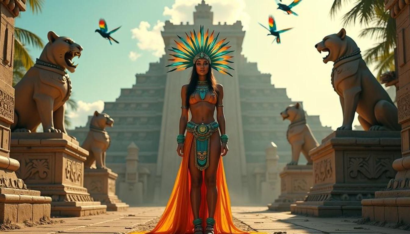 Aztec Goddess Portrait in Hyperrealistic Style