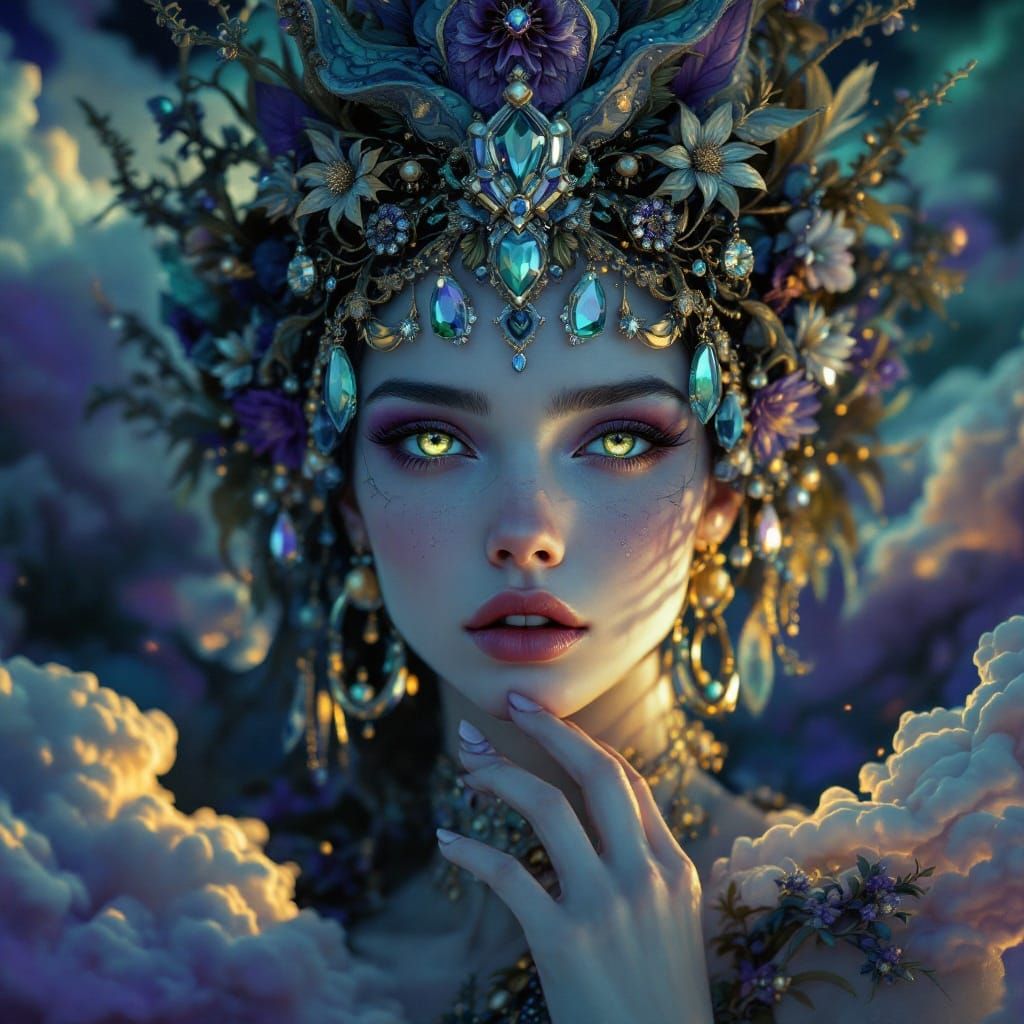 Mysterious Enchantress Amidst Whispers of Nature