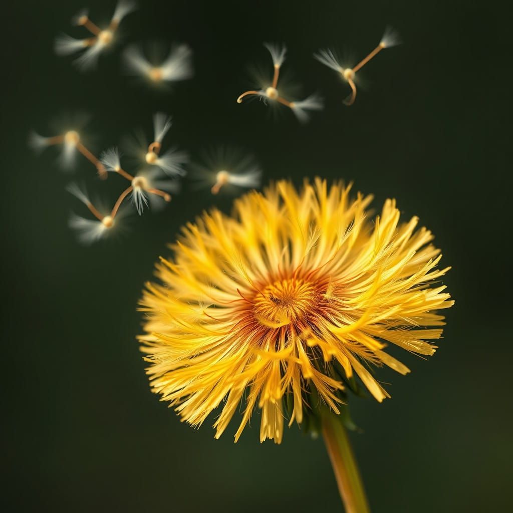 Delicate Dandelion Bloom in Golden Light