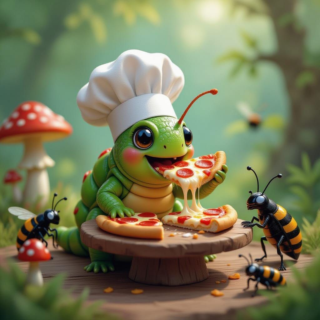 Caterpillar Chef's Pizza Party: Whimsical Insect Feast