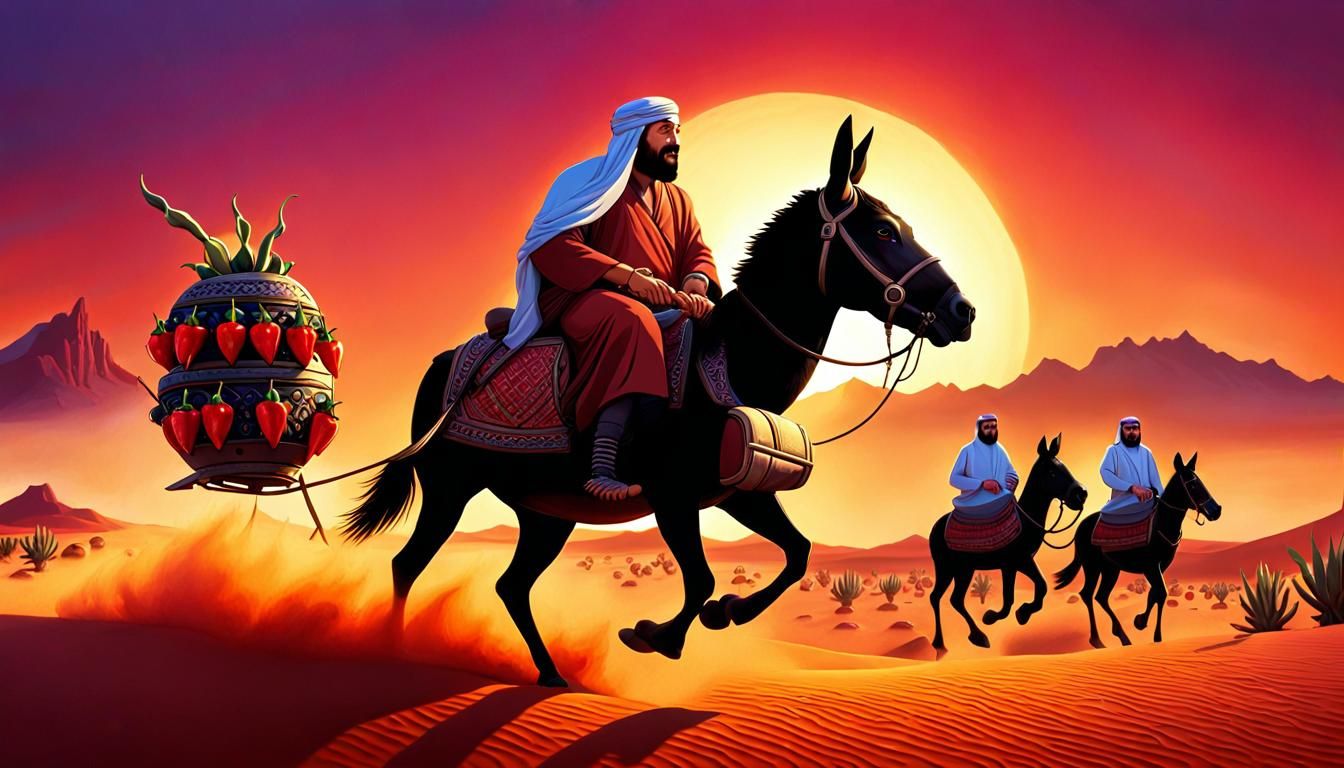 Arabic Man's Desert Escape from Robot Peppers