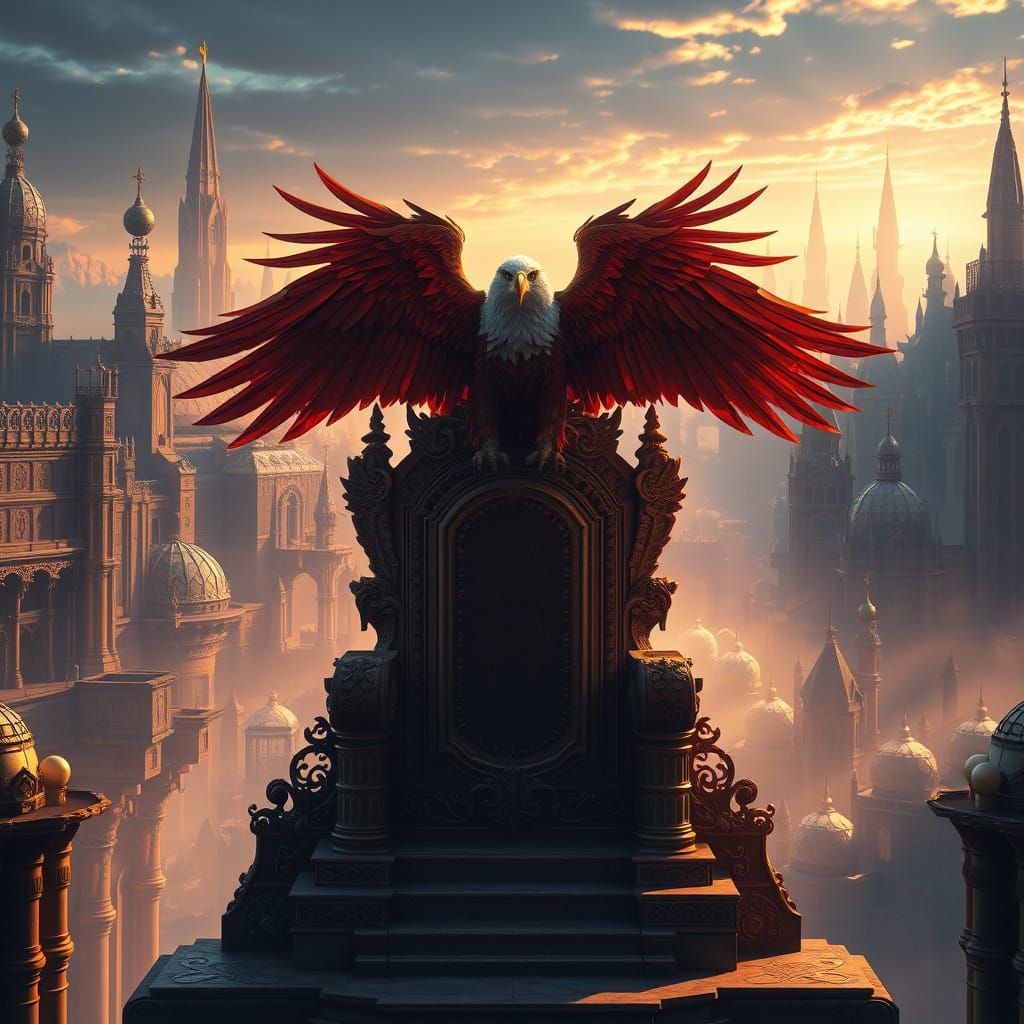 Regal Eagle Dominates Futuristic Cityscape in Hyper-Realisti...