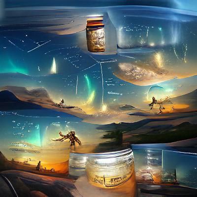 Miniature Landscape in a Jar Reaching the Sky